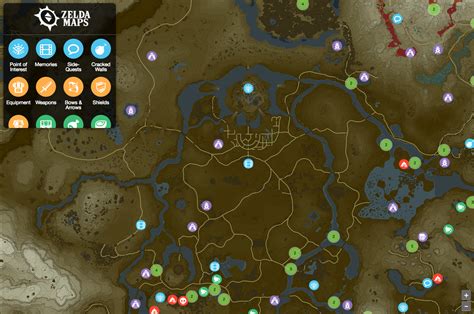 legend of zelda breath of the wild interactive map|zelda dungeon botw interactive map.